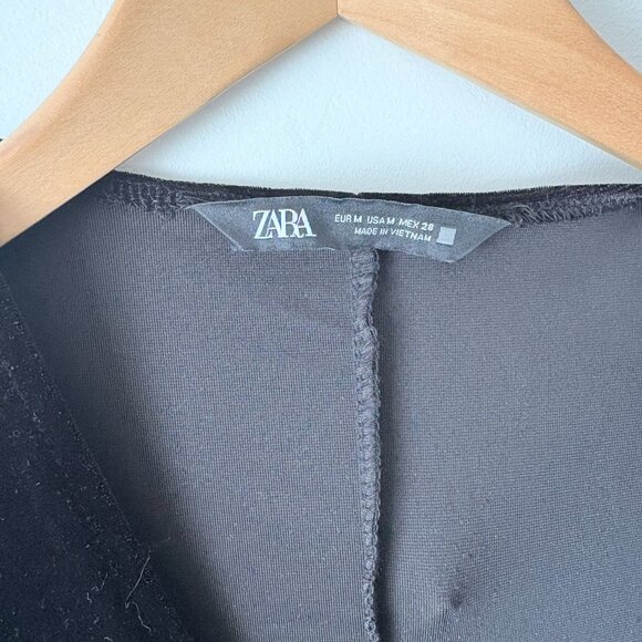 Zara Velvet Cut Out Midi Dress Black Blogger Fav Size Medium - Picture 7 of 8